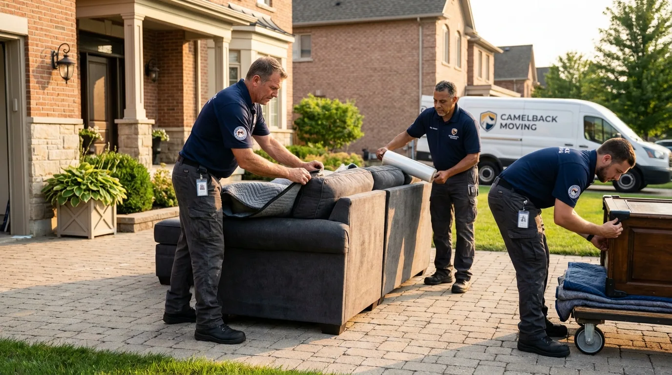 Large estate moving crew wrapping furniture in Murfreesboro, TN